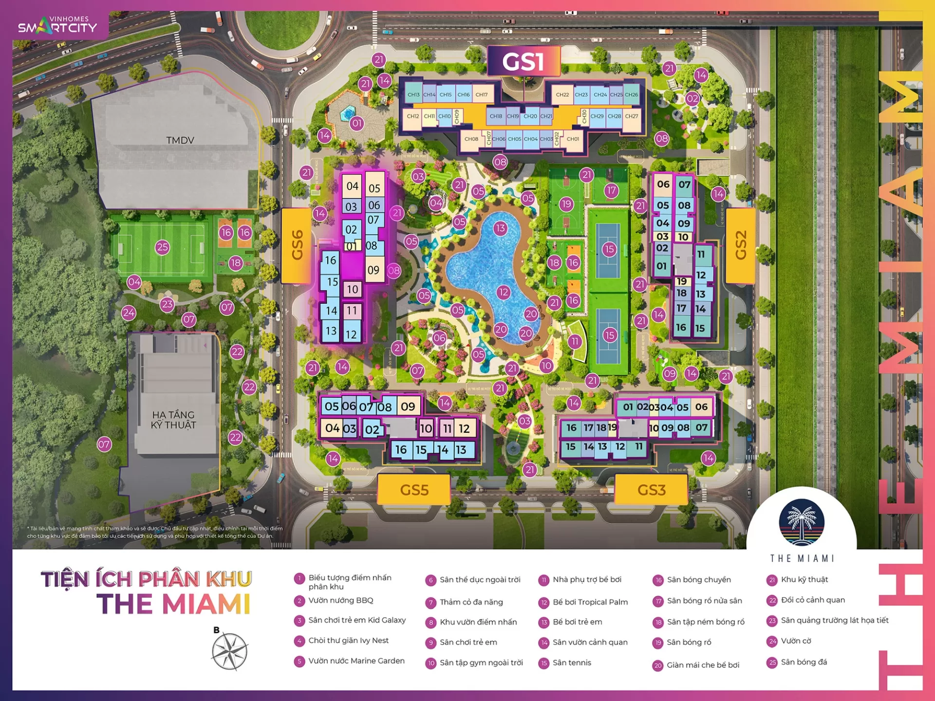 Mặt bằng phân khu The Miami