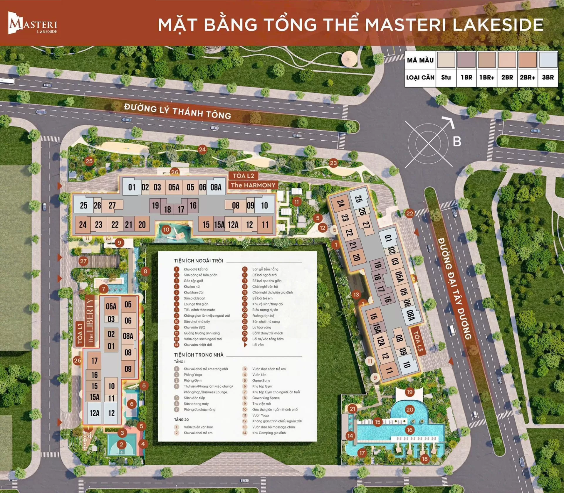 Mặt bằng tổng thể Masteri Lakeside