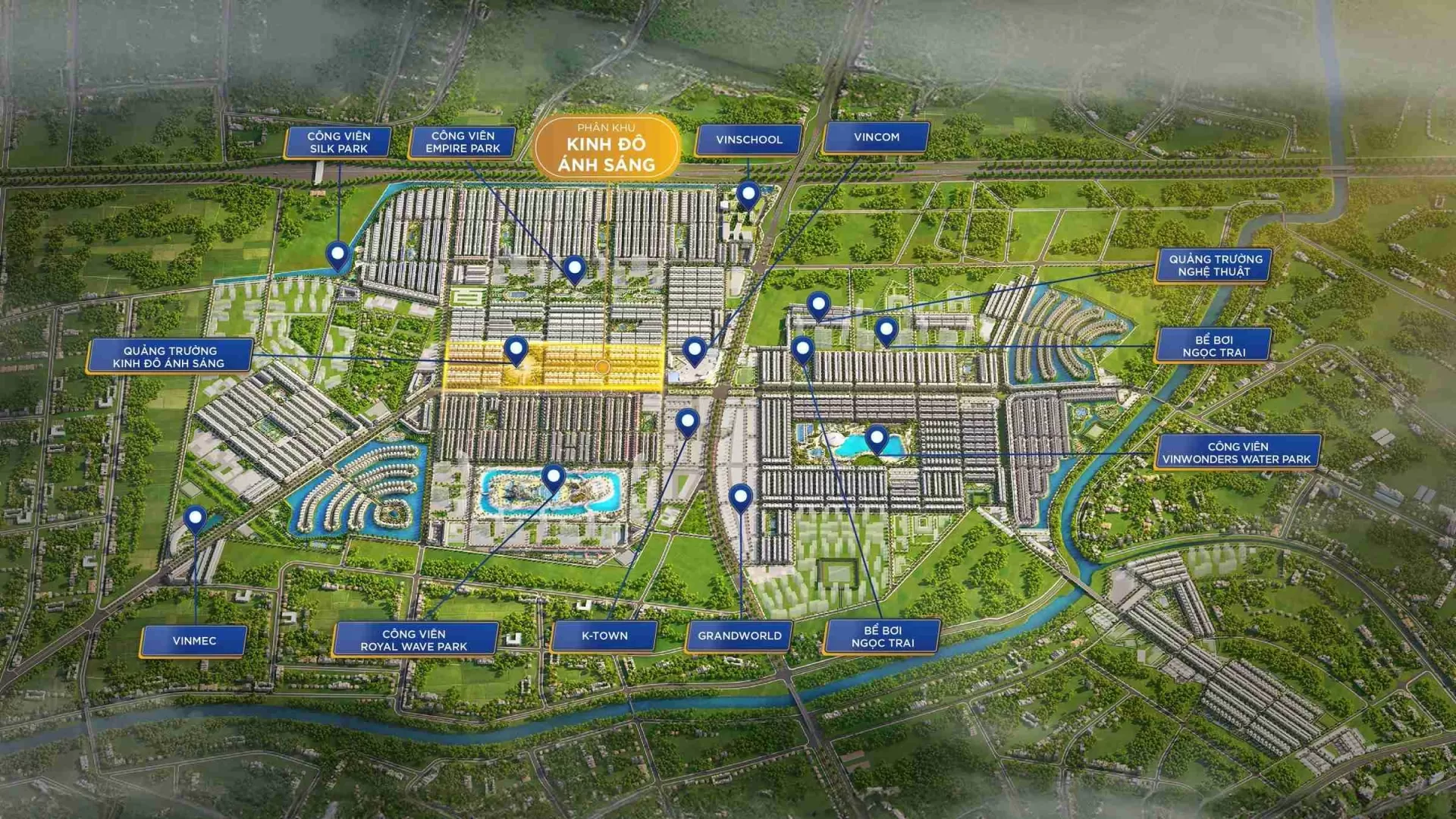 Vị trí phân khu Kinh Đô Ánh Sáng