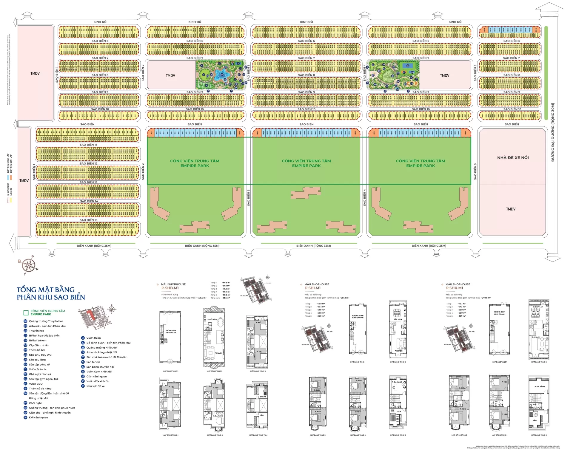 Mặt bằng phân khu Sao Biển