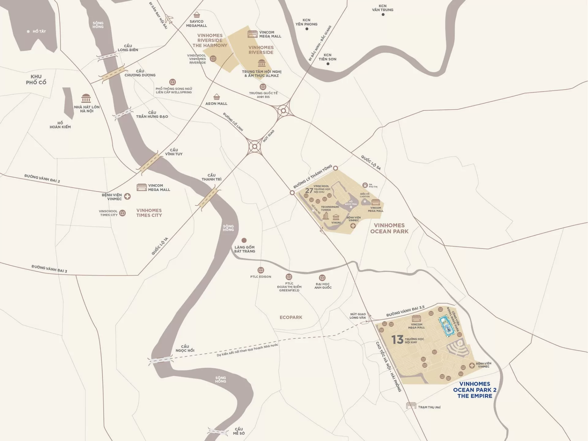Vị trí dự án Vinhomes Ocean Park 2 – Kết nối chiến lược trong lòng Ocean City