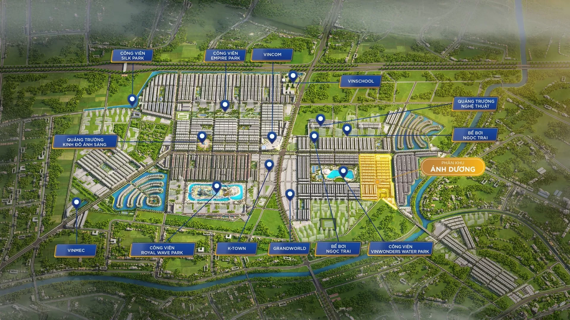 Vị trí phân khu Ánh Dương