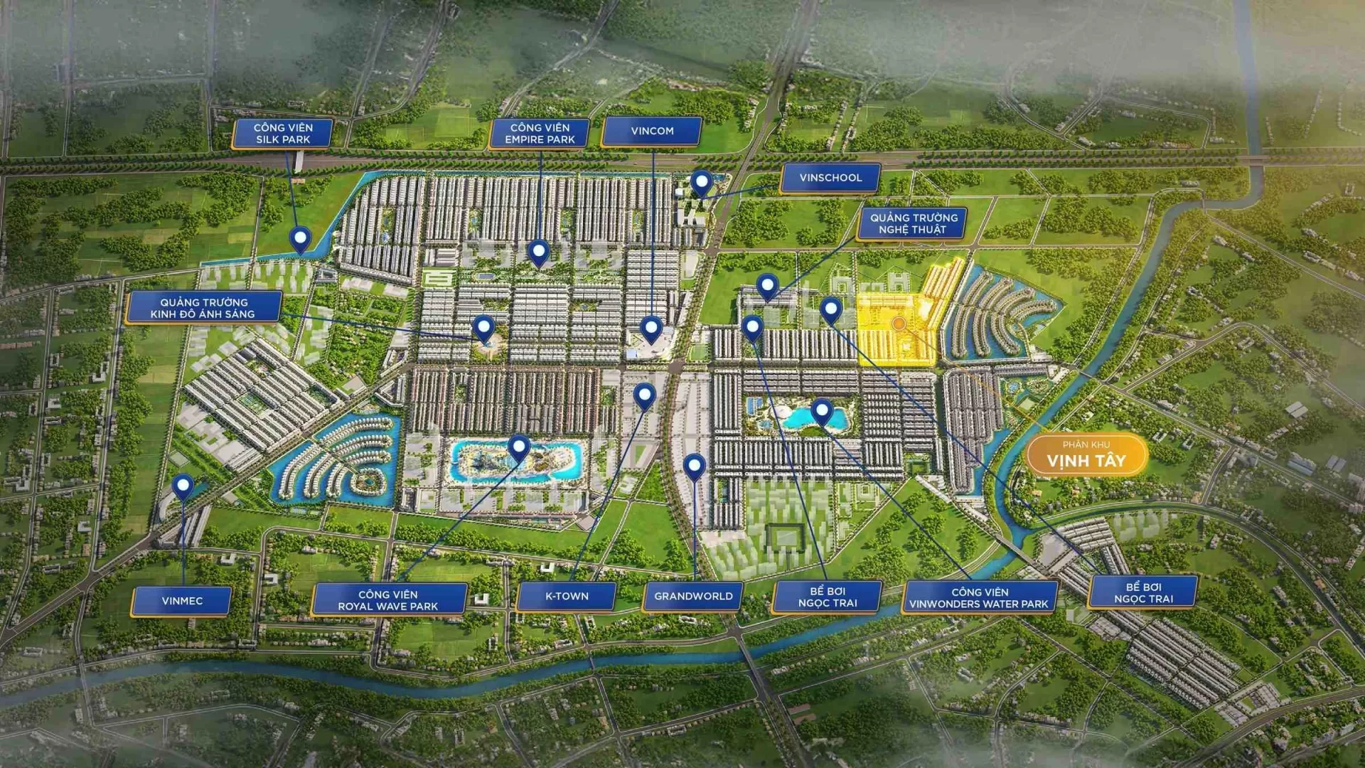 Vị trí phân khu Vịnh Tây