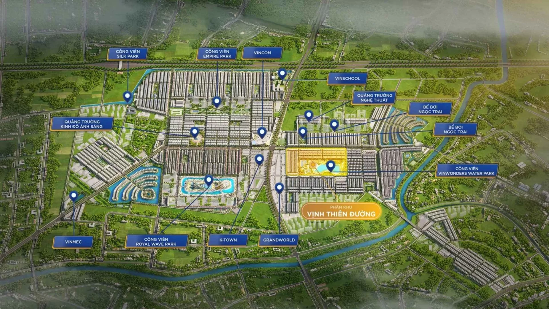 Vị trí phân khu Vịnh Thiên Đường