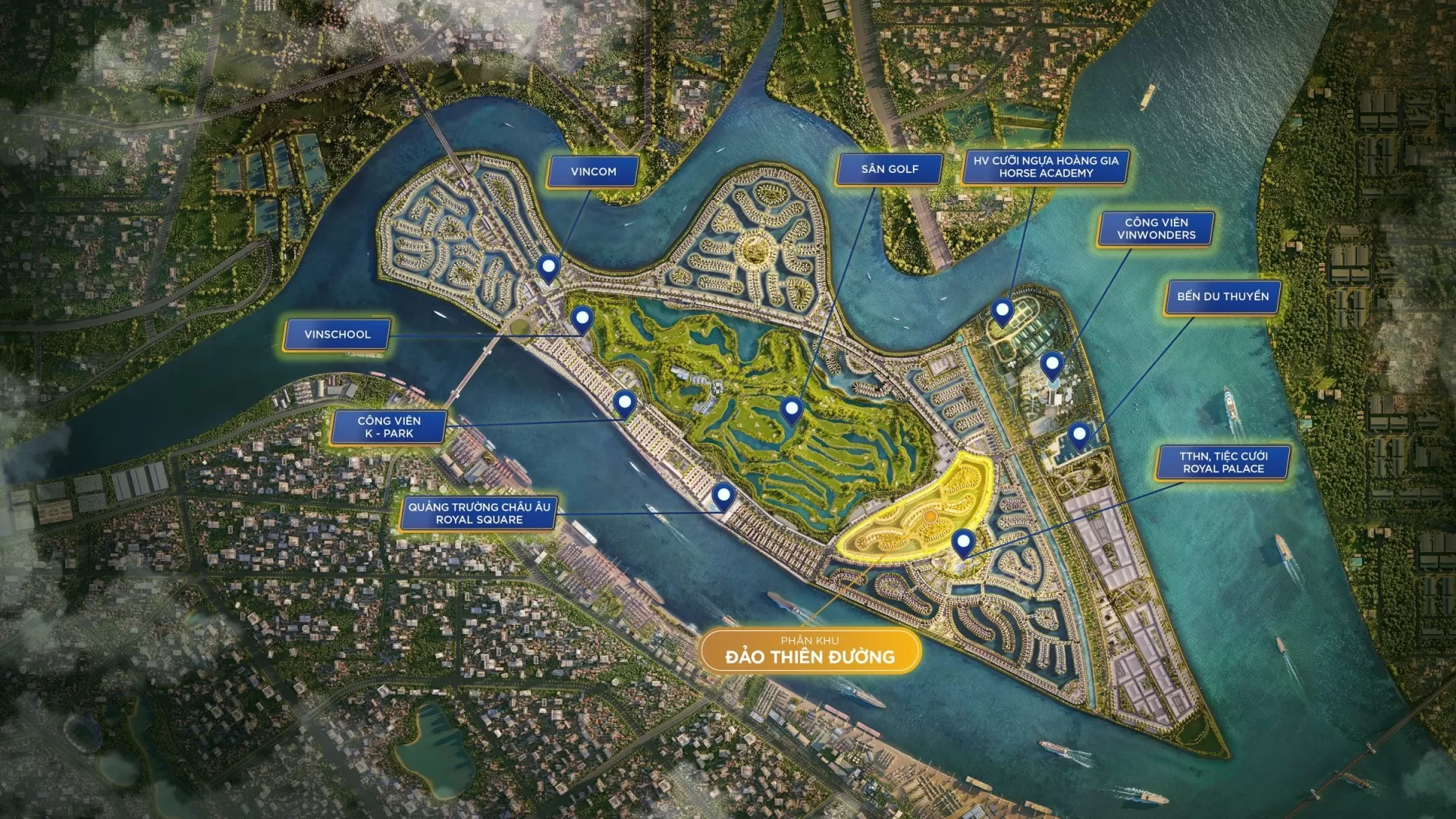 Vị trí phân khu Đảo Thiên Đường