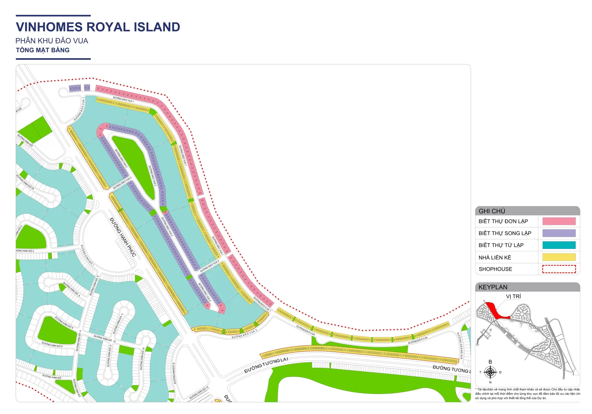 Mặt bằng phân khu Đảo Vua