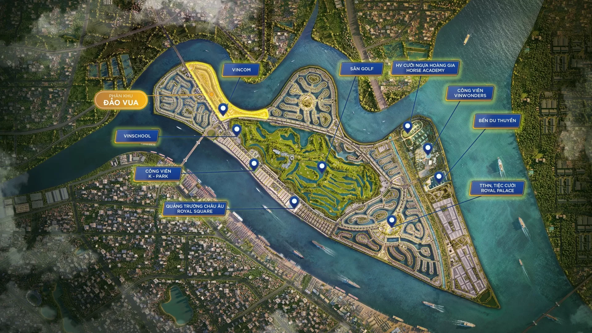 Vị trí phân khu Đảo Vua