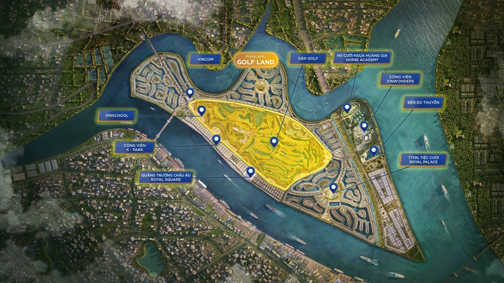 Vị trí phân khu Golf Land