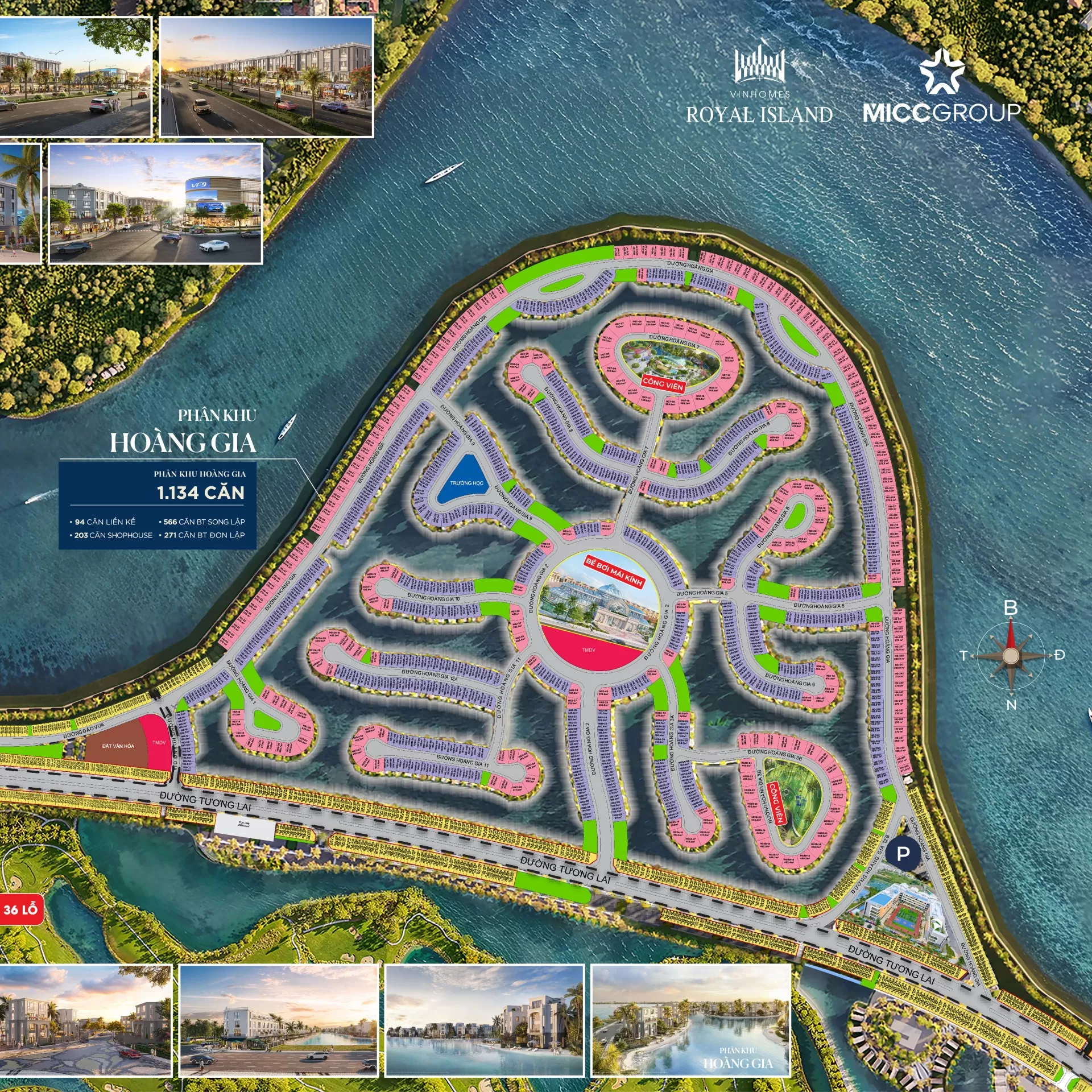 Mặt bằng phân khu Hoàng Gia