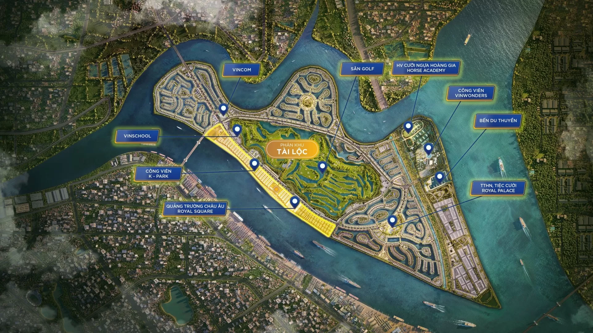 Vị trí phân khu Tài Lộc